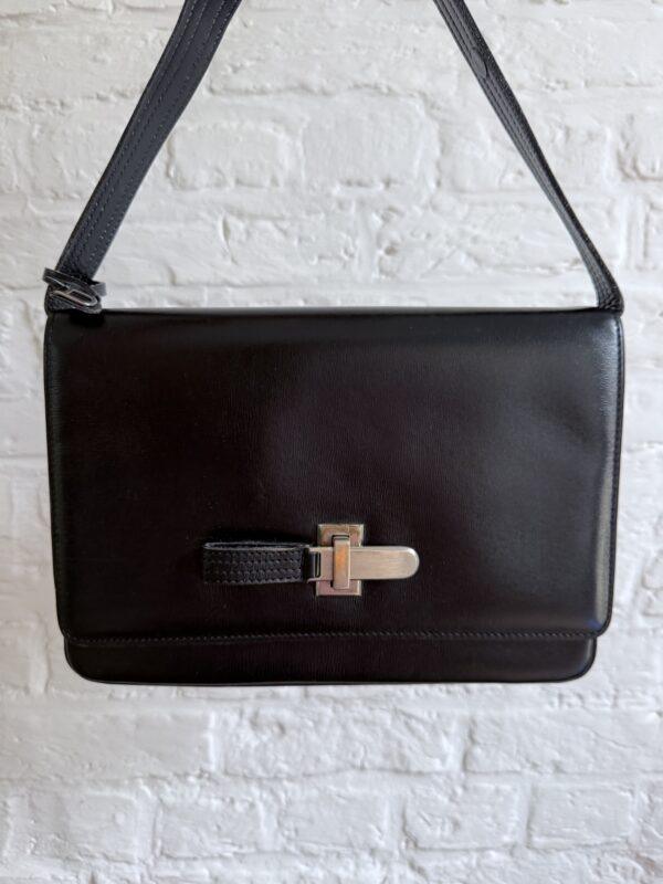 Crossbody in zwarte Boxcalf - Afbeelding 3