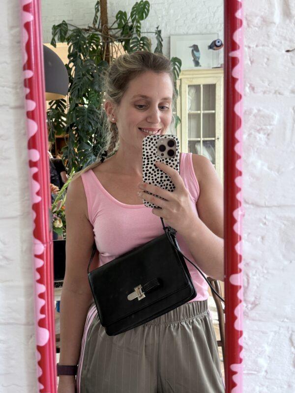 Crossbody in zwarte Boxcalf - Afbeelding 6