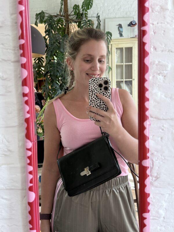 Crossbody in zwarte Boxcalf - Afbeelding 2